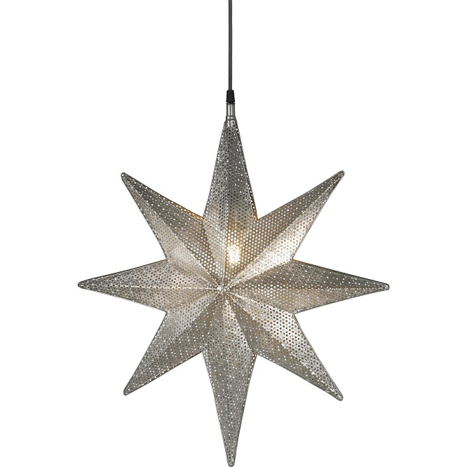 Świąteczna lampa gwiazda metalowa Capella srebrna 02